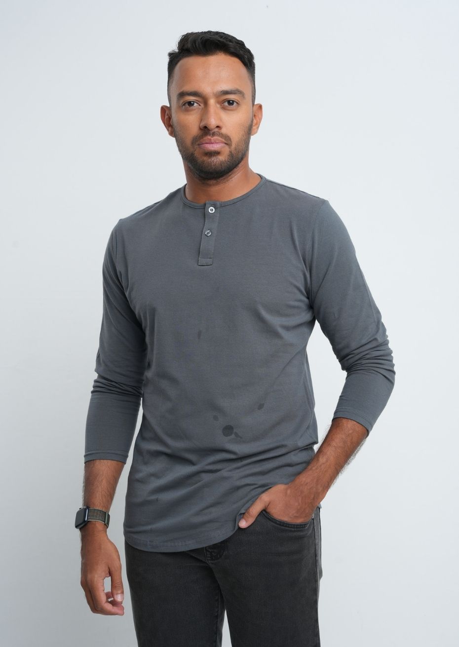 Henley v neck t shirt sale